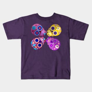 Colorful Sugar Skulls Design Kids T-Shirt